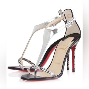 Christian Louboutin Athena Python T Strap Heel sz 39 **NEW***